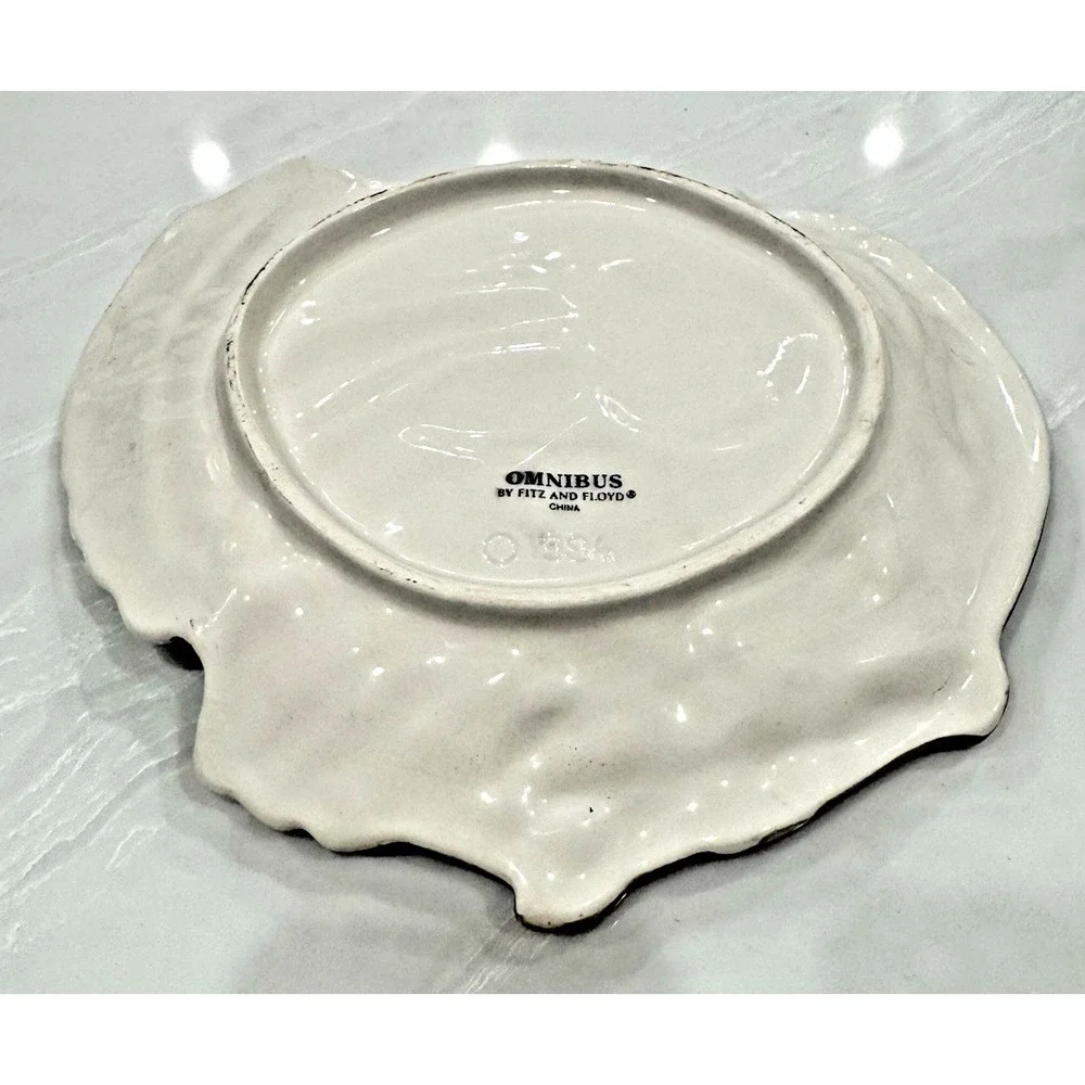Fitz Floyd 1994 Harvest Turkey Plate Canape Omnibus Thanksgiving Vtg